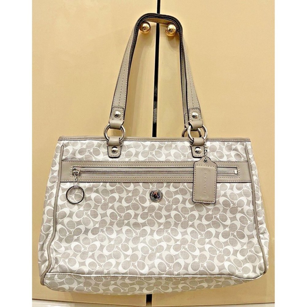 VINTAGE Y2K COACH CHELSEA BIAS GRAY MONOGRAM C TOTE HAND SHOULDER BAG